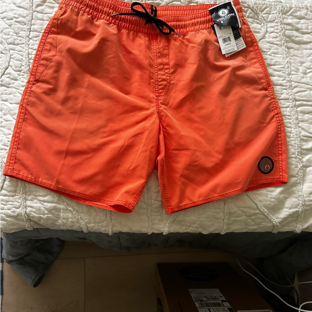 Volcom Bright Orange Swim Trunks